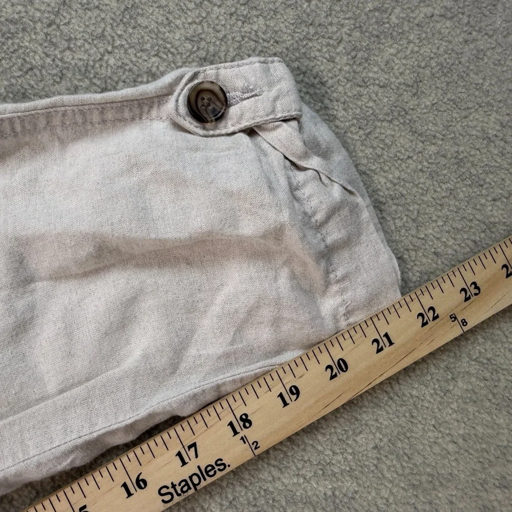Banana Republic Womens Martin Fit Cropped Cargo Pants Linen-Blend Petite 00